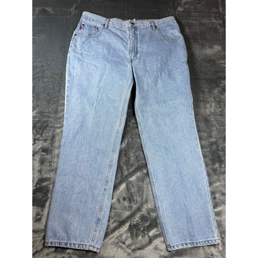 Vintage Bugle Boy Jeans Mens 40x30 Light Blue Relaxed Fit Denim Straight Leg 90s